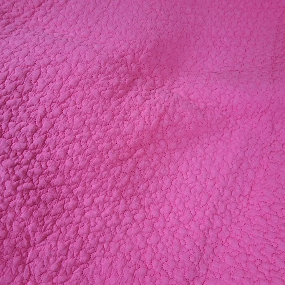 Queen Size Quilted Pink Textured Light Weight 100% Cotton Comfort Bed Blanket